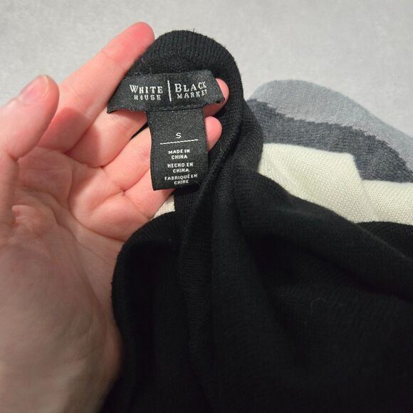 WHBM Womens Colorblock Asymmetrical Long Sleeve Sweater Size S Business Casual - Picture 3 of 6